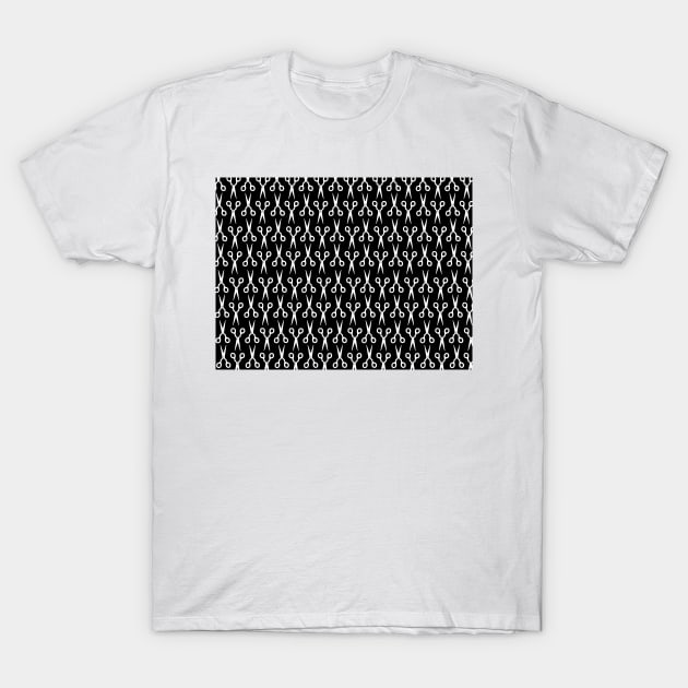 Scissors Pattern White T-Shirt by XOOXOO